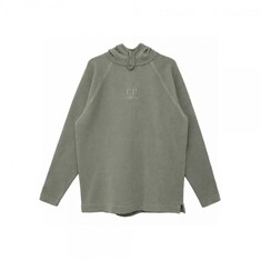 CP컴퍼니 26SS 로고 자수 후드티 카키그레이 20CMSS177A 110635S 921 썸네일 1