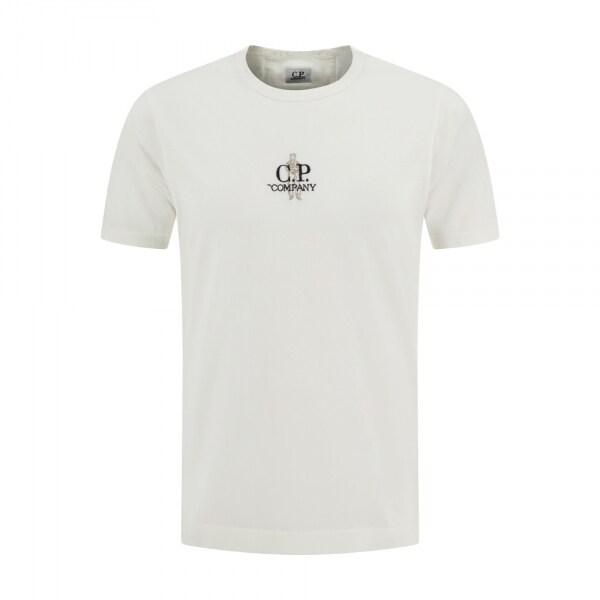 CP컴퍼니 26SS 세일러 로고 엠보 프린팅 티셔츠 화이트 20CMTS215A 006057O 103 - CP company