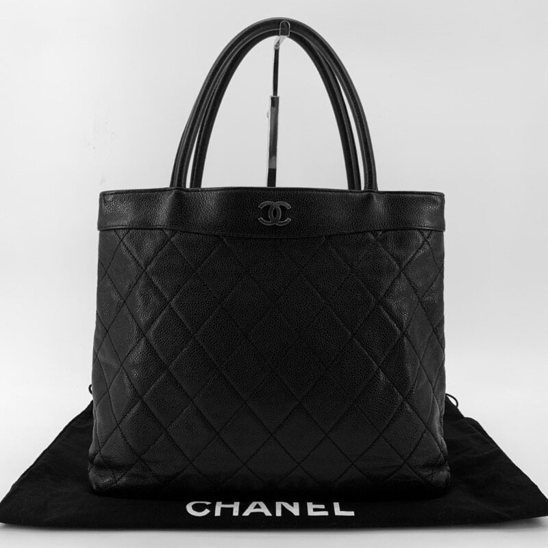 샤넬 캐비어 퀼팅 은장로고 숄더백 - Chanel