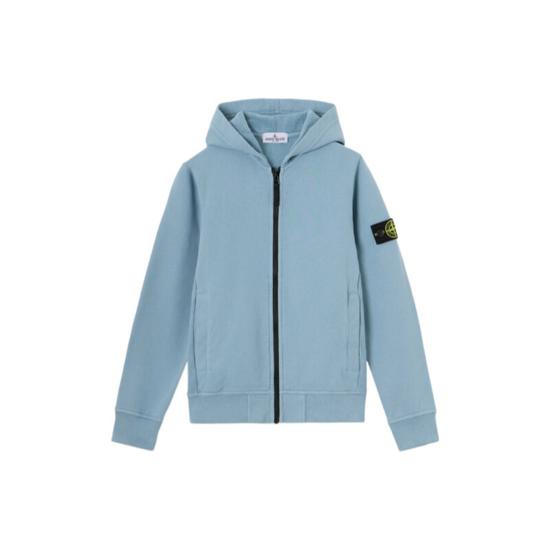 키즈 와펜 패치 기모 후드집업 파우더블루 K2S16 6100003 S0A20 V004A - Stone Island