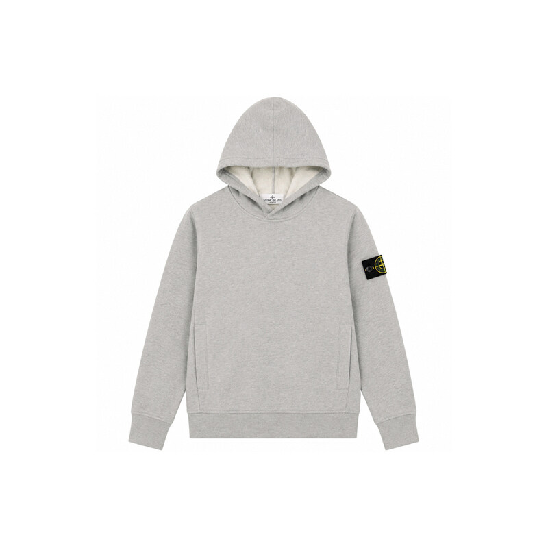 키즈 와펜 패치 기모 후드티 그레이 K2S16 6100004 S0M20 V0M64 - Stone Island