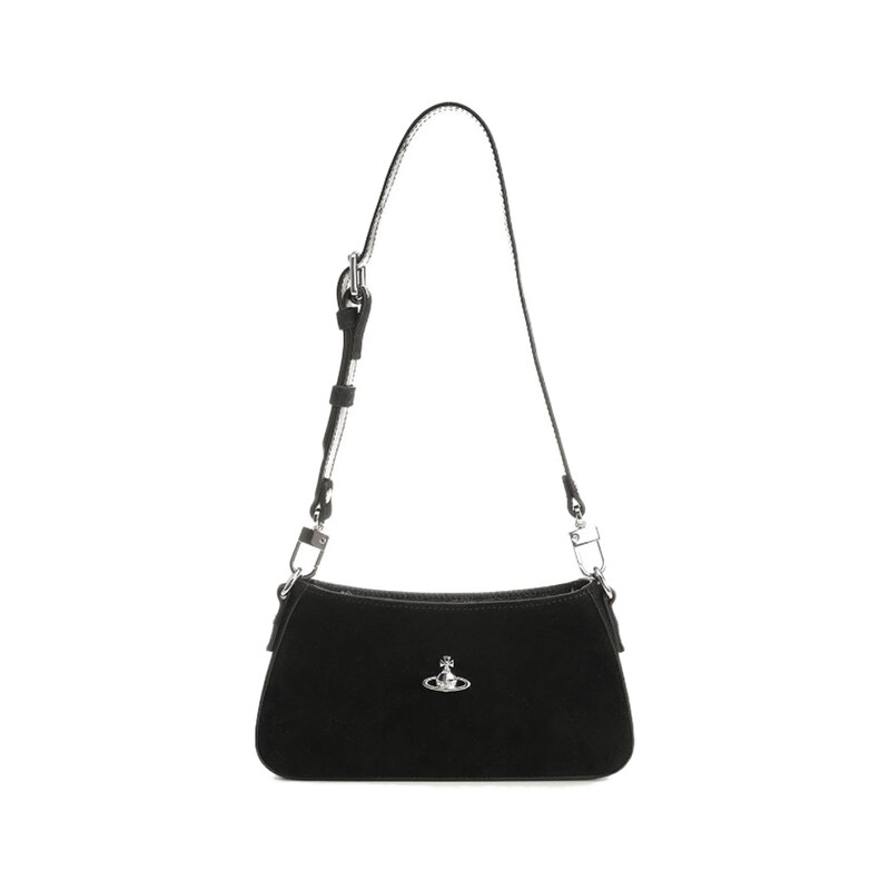 26SS ORB 로고 타샤 스웨이드 숄더백 블랙 5801000JW L007E N401 - Vivienne Westwood