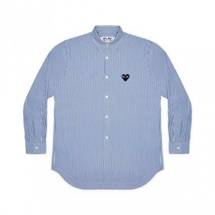 꼼데가르송 블랙하트 와펜 스트라이프 셔츠 AZ B017 051 1 - Comme des Garcons
