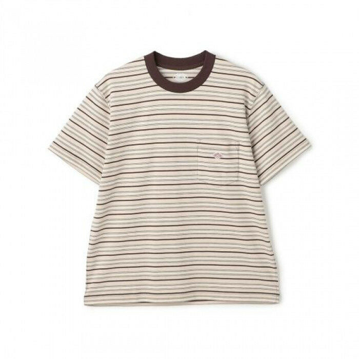 단톤 숏 슬리브 포켓 티셔츠 스트라이프 DTC0197 TCB BEIGE X BROWN MULTI - Danton