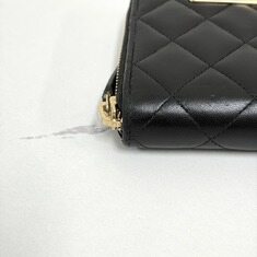 샤넬 로고 지퍼 여성 장지갑 블랙 썸네일 7