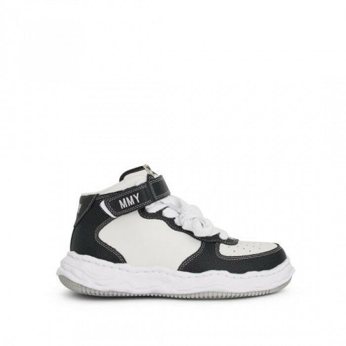 메종 미하라 야스히로 WAYNE 레더 하이 탑 스니커즈 A11FW711 BLACKWHITE - Mihara Yasuhiro