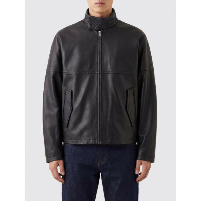 보테가베네타 스탠드 칼라 가죽 자켓 853929 V64W0 1010 - Bottega Veneta