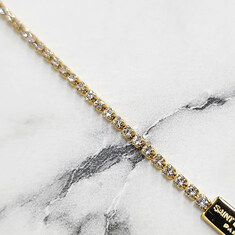 더팩토리 특별가상품 26SS 생로랑 YSL 로고 카산드라 라인스톤 참 체인 브레이슬릿 팔찌 / 크리스탈 골드 (712345 Y1526 8066) 썸네일 9