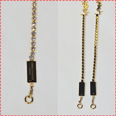 더팩토리 특별가상품 26SS 생로랑 YSL 로고 카산드라 라인스톤 참 체인 브레이슬릿 팔찌 / 크리스탈 골드 (712345 Y1526 8066) 썸네일 2