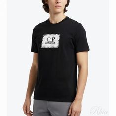 CP컴퍼니 30 1 저지 라벨 스타일 로고 티셔츠 16CMTS042A 005100W 999 썸네일 1