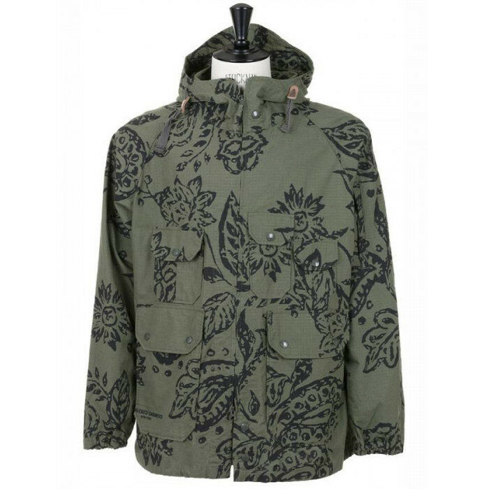 엔지니어드 가먼츠 Atlantic 파카 Olive 플로럴 프린트 립스 MP192 CT243 - Engineered Garments