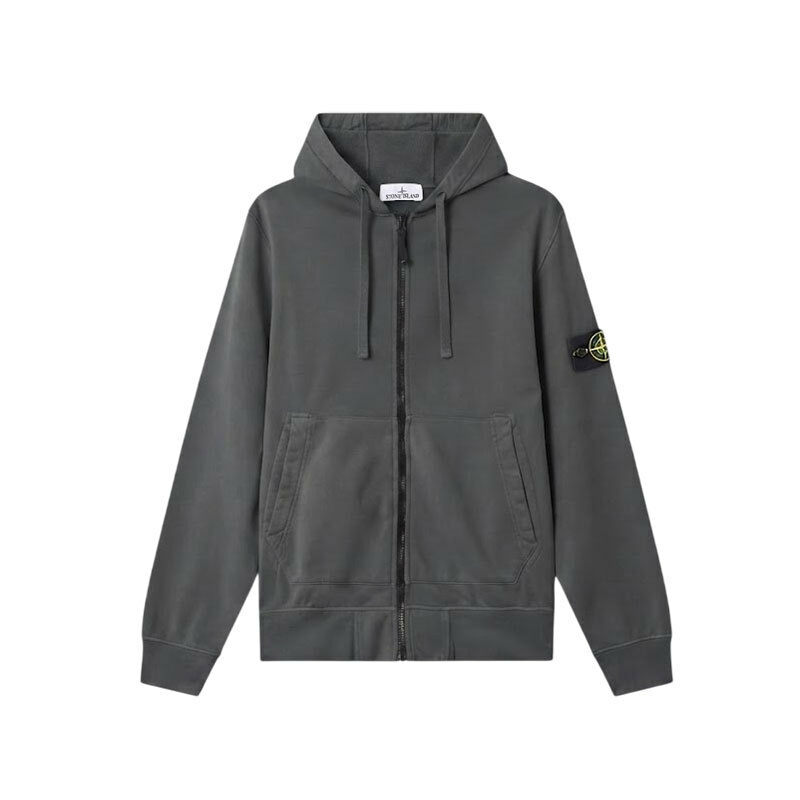 26FW 스톤아일랜드 오가닉 코튼 후드 집업 리드그레이 L2S156100061 S0051 V0062 - Stone Island