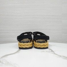 [럭스유] (새상품) 35 / 샤넬 CC로고 메쉬 벨크로 라피아 샌들 블랙 G38945 썸네일 2