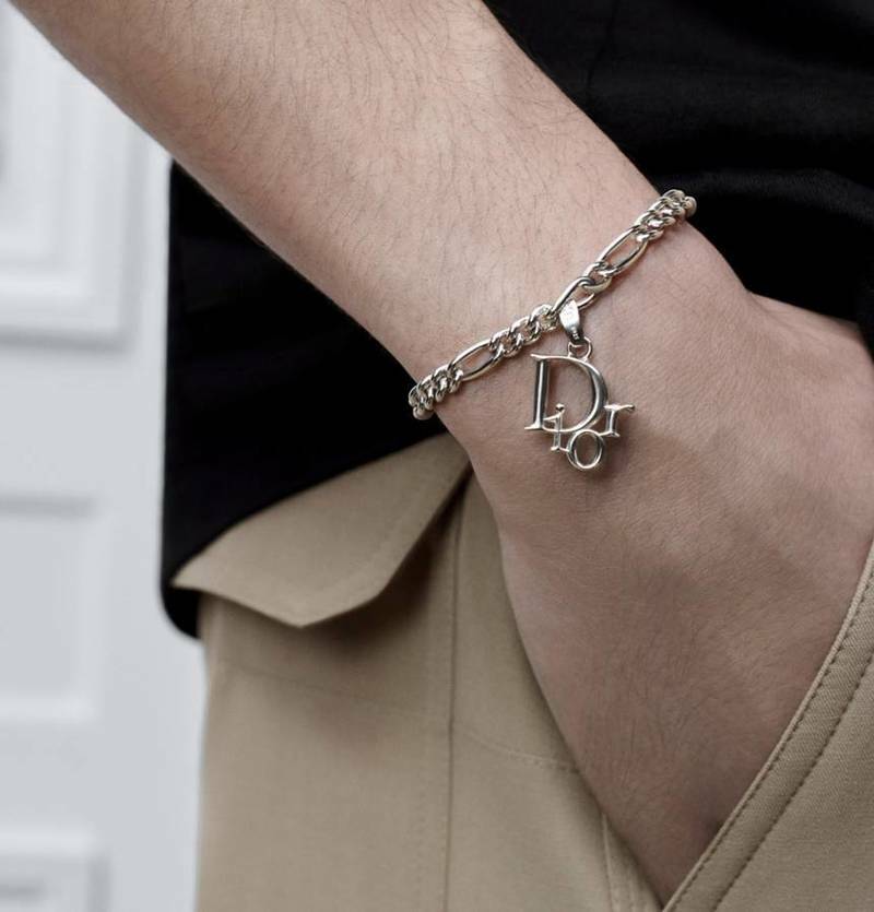 [백화점 풀셋] 디올 남자 남성 로고 아이코닉 참 체인 링크 팔찌 DB3381HOMST - Christian Dior