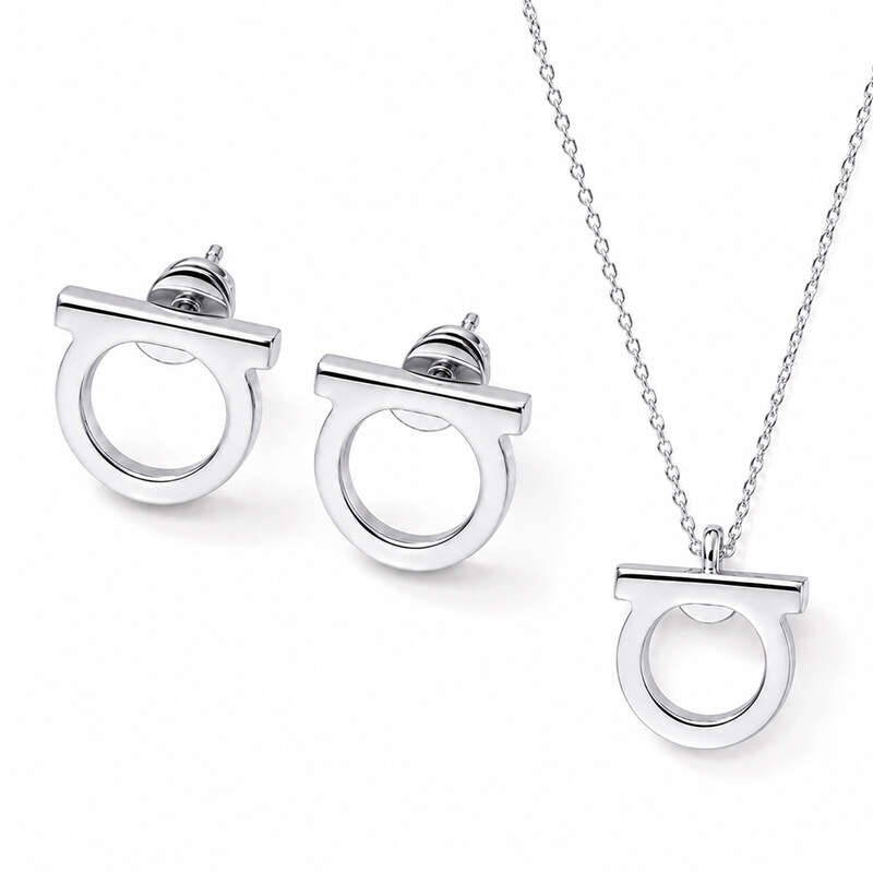 페라가모 간치니 귀걸이&목걸이 세트 76-0119, 76-0133 SILVER - Salvatore Ferragamo