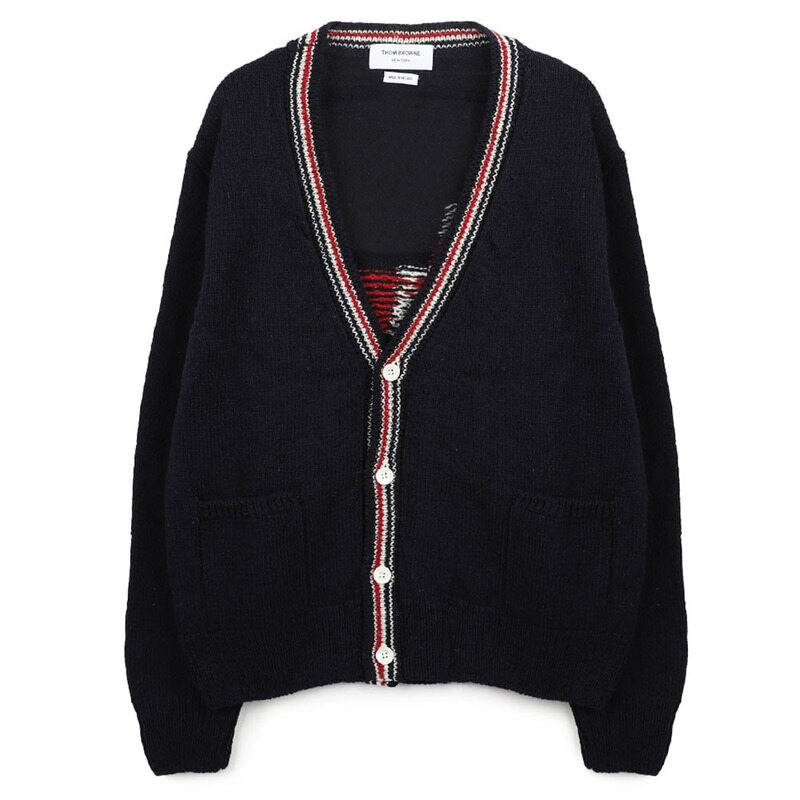 톰브라운 헥터 울 모헤어 남성 가디건 MKC647AY1506-415 - Thom Browne