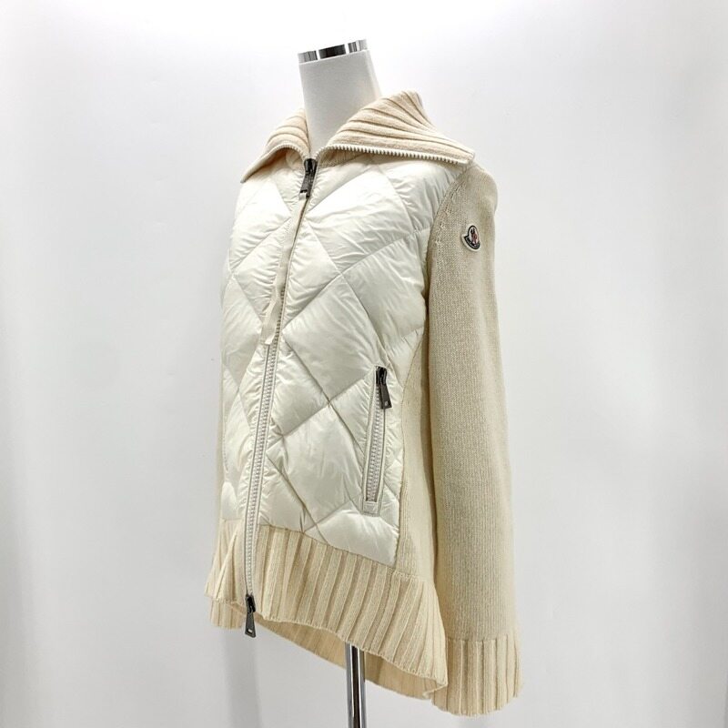 몽클레르 몽클레어 여성 카라 니트 패딩 집업 자켓 - Moncler