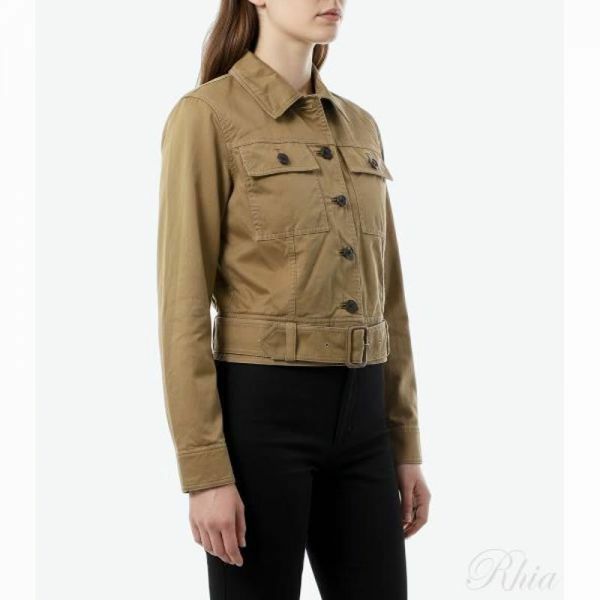 생로랑 코튼 서지 크롭 재킷 818404 Y04VY 2100 - Saint Laurent