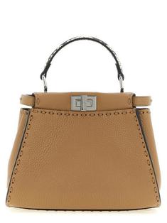 26FW 펜디 미니 피카부 220 핸드 스티칭 탑스티치 헤이즐넛 셀러리아 백 8BN244 AYB3 F1X85 BEIGE DOM 썸네일 1
