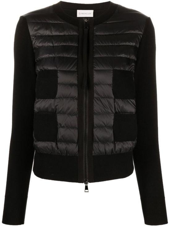 26FW 몽클레어 패딩 울 가디건 9B51000 A9018 999 BLACK DOM - Moncler