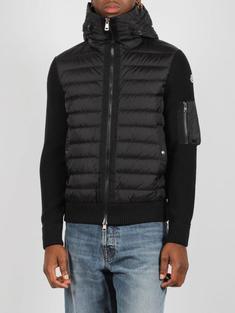 26FW 몽클레어 패딩 울 후디드 집업 가디건 9B50800 A9340 999 BLACK DOM 썸네일 1
