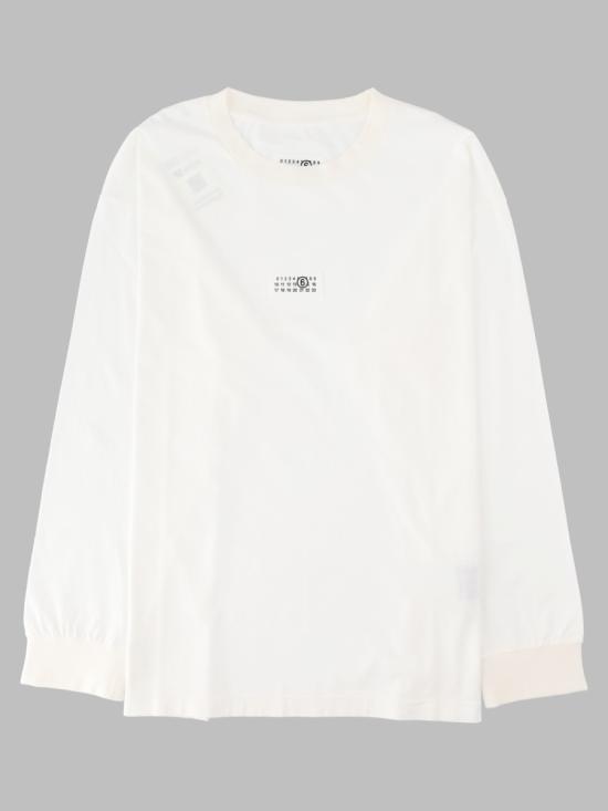 26FW MM6 메종마르지엘라 긴팔 티셔츠 SH0NH0028 M20258 101 WHITE DOM - MM6