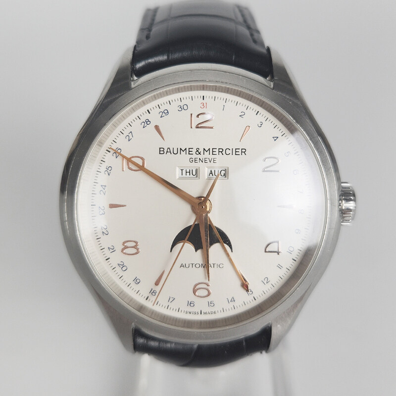 보메 메르시에 MOA10055 클리프톤 문페이즈 43mm 오토메틱 남성 시계 8106022 - Baume & Mercier