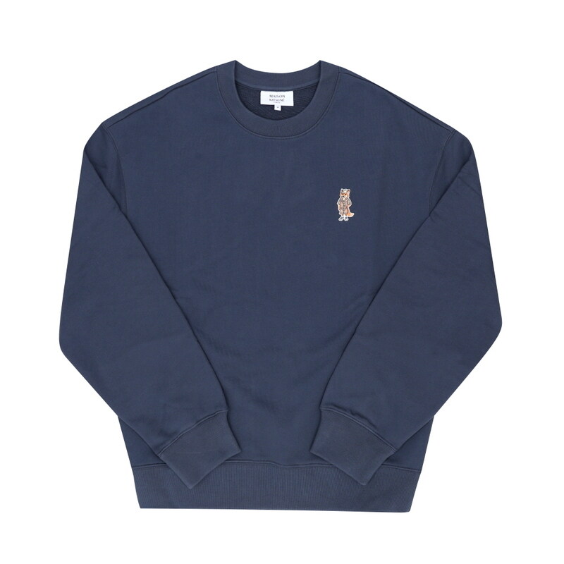 메종키츠네 QM00309KM0341 0422 드레스드 폭스 패치 남성 맨투맨 - Maison Kitsune