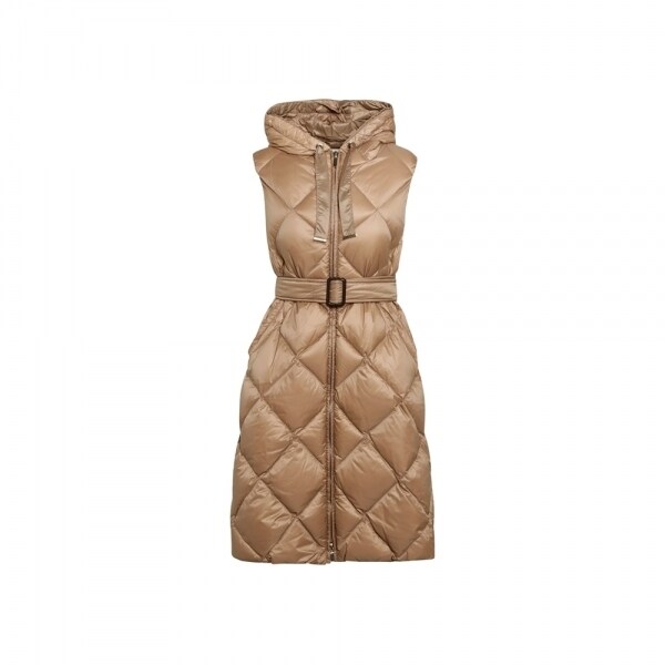 막스마라더큐브 25FW TREGIL 후드 퀄팅 벨티드 롱 패딩자켓 카멜 2529296075 040 - Max Mara