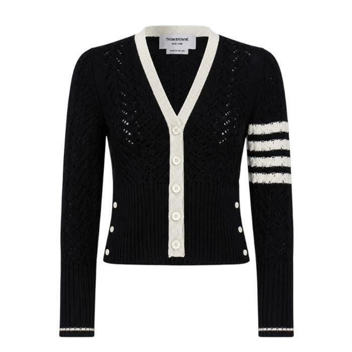 톰브라운 케이블 포인텔 스티치 메리노울 가디건 FKC675A Y1024 415 - Thom Browne