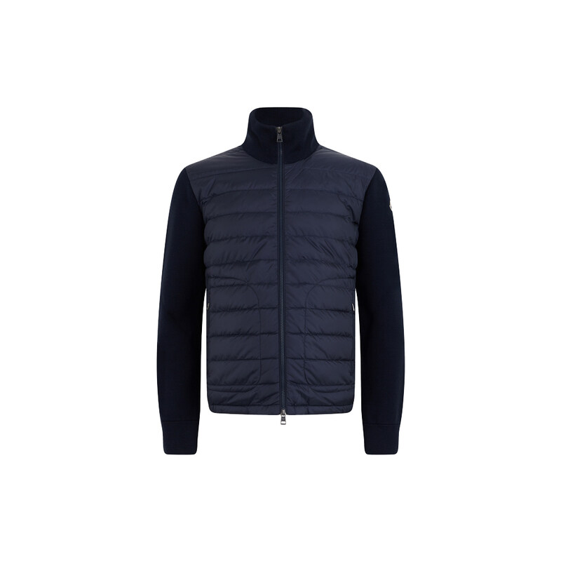 몽클레어 26FW 로고 패치 니트믹스 경량패딩 자켓 네이비 9B507 00 A9341 777 - Moncler