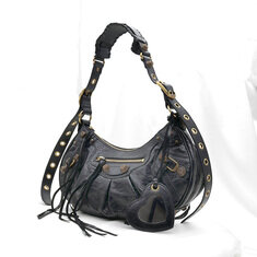 Balenciaga(발렌시아가) 671307 블랙 아레나 램스킨 Le Cagole 르카골 스몰 호보 숄더백 썸네일 2