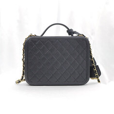 Chanel(샤넬) A93344 블랙 캐비어 금장 코스메틱 라지 탑핸들 베니티 케이스 2WAY(28번대) 썸네일 3