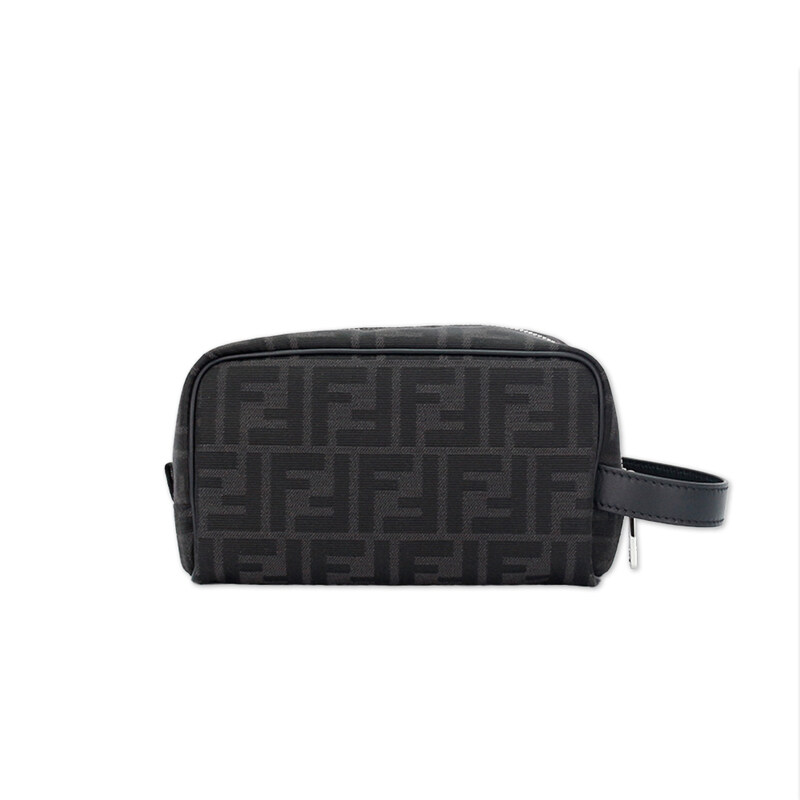 펜디 FF 코스메틱 토일레트리 파우치 스몰 블랙 그레이 7N0151 ALWK F0GXN - Fendi