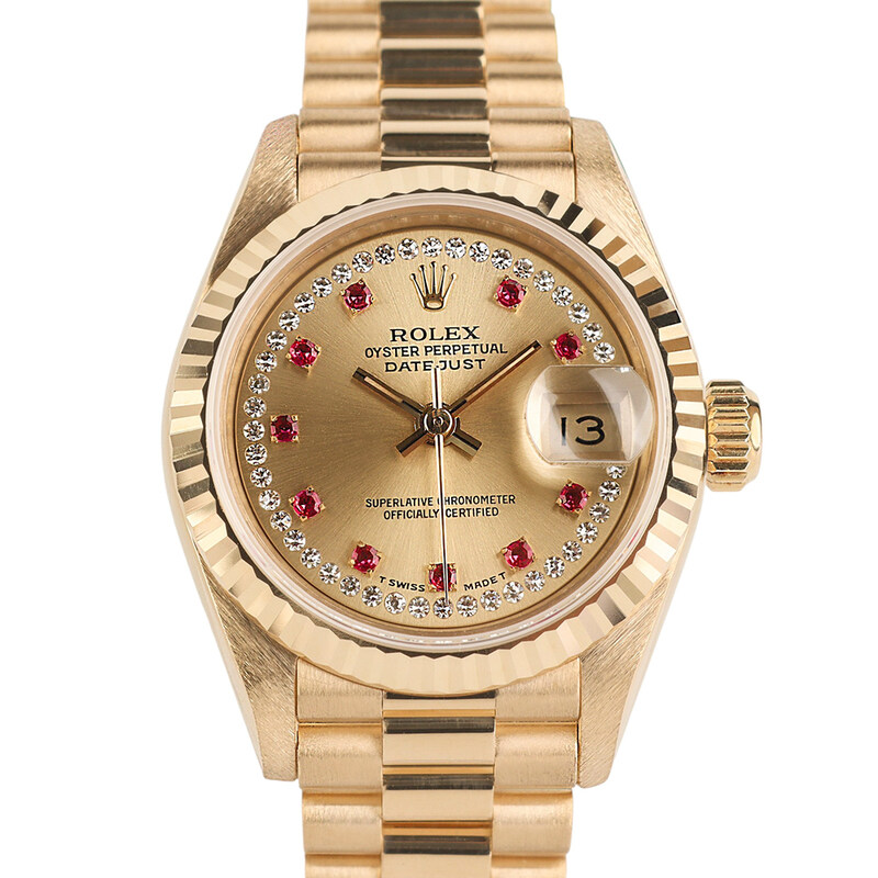 로렉스 69178 데이저스트 26 금통 10P 루비 다이아 여성용시계 37546 - Rolex
