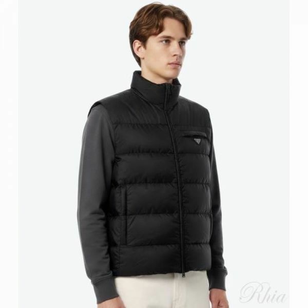 프라다 26FW 패딩 리나일론 베스트 SGB033 1WQ9 F0002 나일론 삼각로고 - Prada