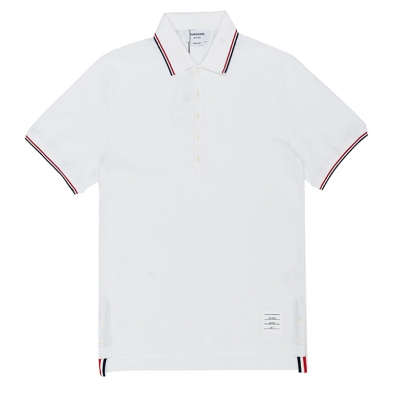 톰브라운 클래식 피케 스트라이프 폴로 티셔츠 MJP156G07975-100 - Thom Browne