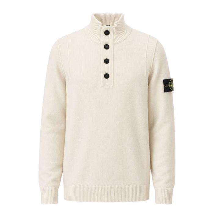 스톤아일랜드 램스울 하프집 스웨터 아이보리 5100040 S00A3 V0093 - Stone Island