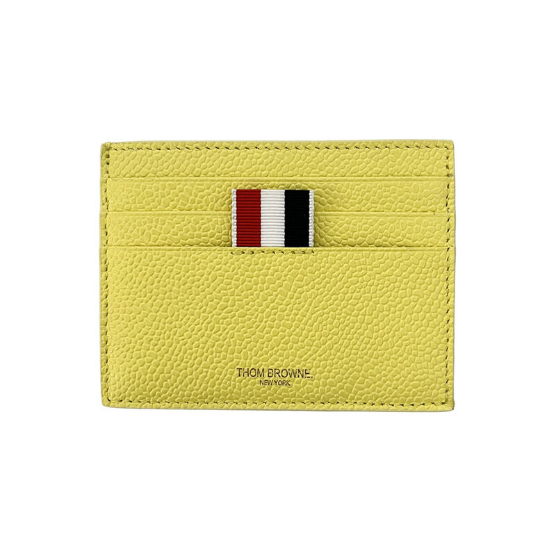 톰브라운 26FW 삼선탭 로고 카드지갑 파스텔옐로우 MAW031L 00198 735 - Thom Browne