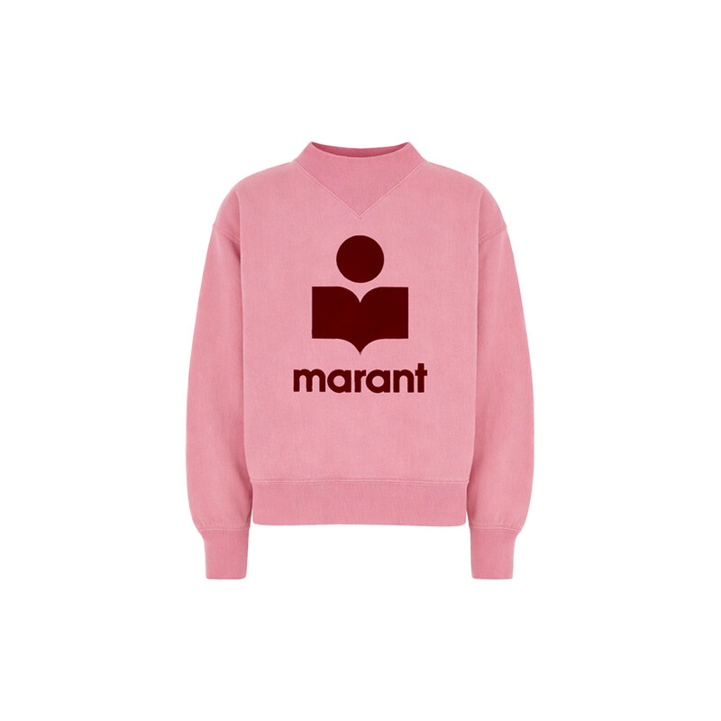 26FW 모비 MOBY 벨벳 로고 맨투맨 버블검/버건디 SW0003FA D1M04E BGBY - Isabel Marant