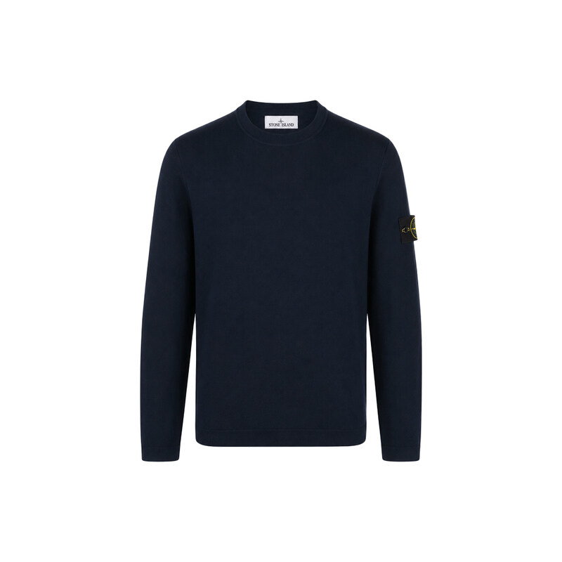 15주년 와펜 패치 라운드 니트 네이비 7215517B3 V0028 - Stone Island