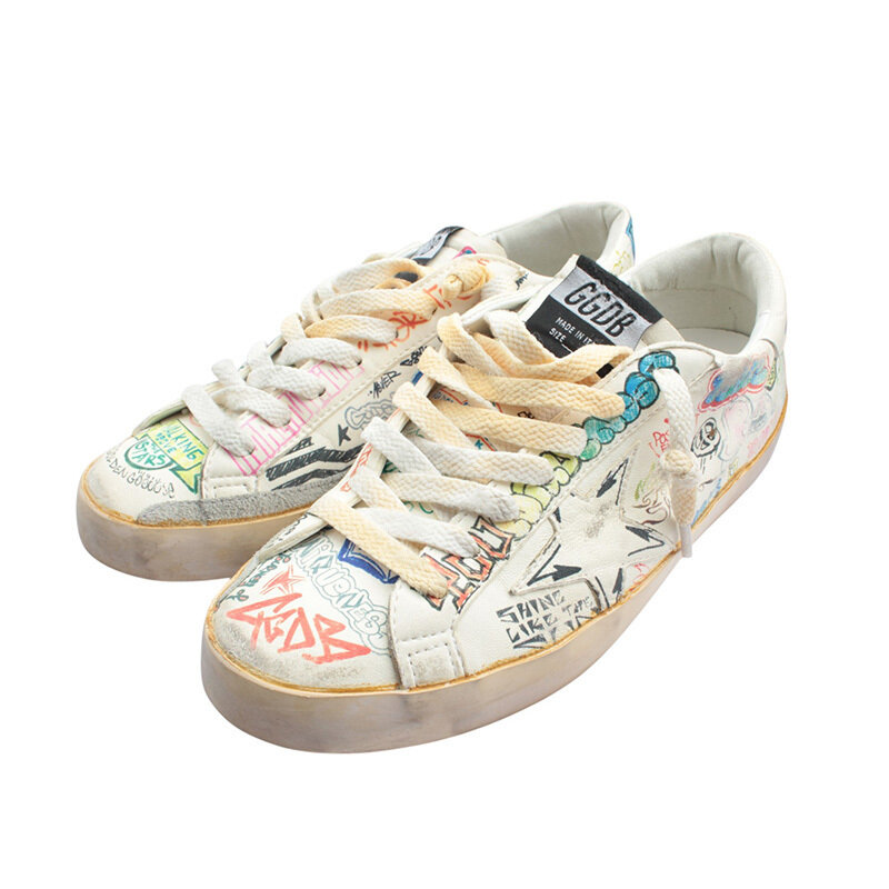 골든구스 아이보리 그래피티 남성 스니커즈 41 - Golden Goose