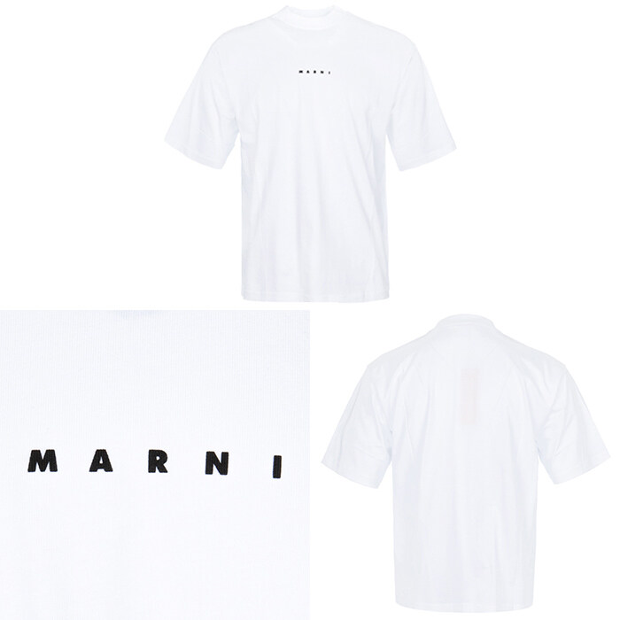 마르니 남성 로고 유기농 코튼 반팔 HUMU0223P1 USC87 LOW01 - Marni