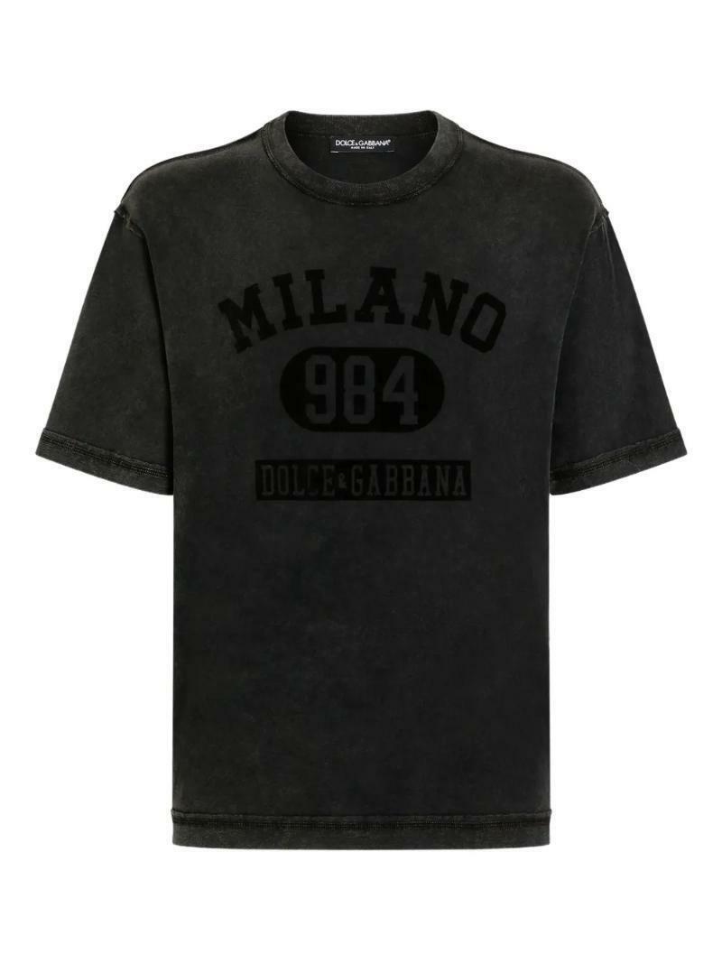 국내배송 돌체앤가바나 밀라노 984 프린트 코튼 티셔츠 - Dolce & Gabbana