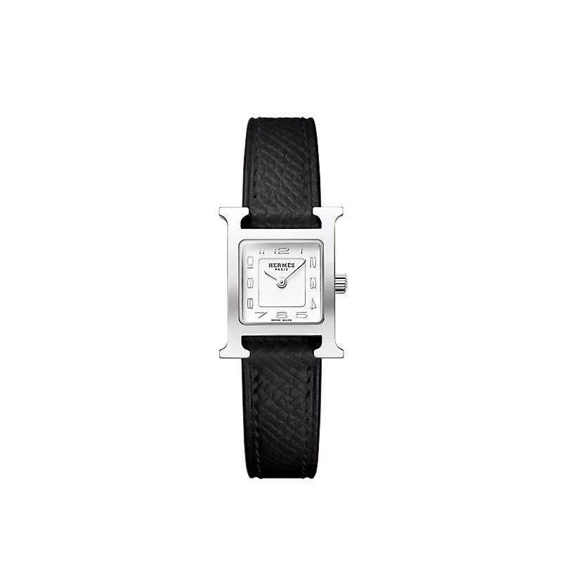 에르메스 Heure H 워치 미니 모델 21mm 은장 여성 시계 누아 W404203WW00 - Hermes