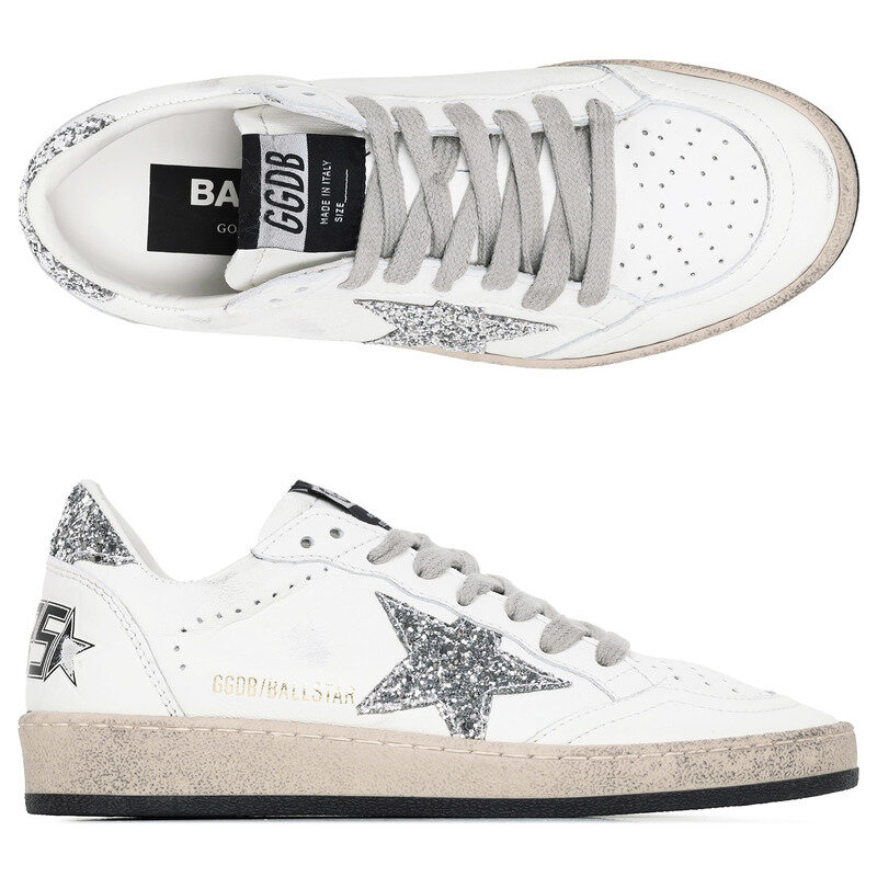 골든구스 26SS 화이트 실버 글리터 볼스타 스니커즈 GWF00117 F003773 11325 - Golden Goose