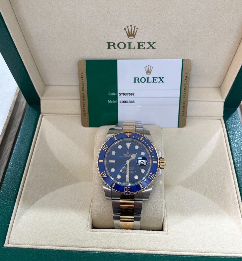롤렉스 써브마리너 청판 18K엘로우골드 콤비 시계 - Rolex