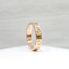 [럭스유] 까르띠에 다이아 1P 러브밴드 링 스몰 18K 핑크골드 53호 B4050700 썸네일 3