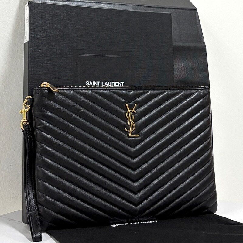 생로랑 마틀라세 클러치백 뉴미듐 블랙 (559193) - Saint Laurent