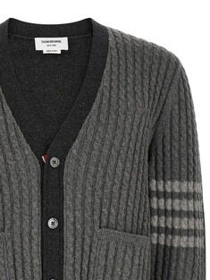 [관부가세포함] FW26 톰브라운 남자 남성 케이블 니트 그레이 울가디건 MKC650A  썸네일 2